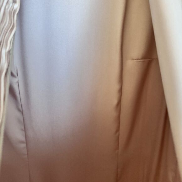 Vintage 80s Pierre Labiche Pleated Dress Blush Pink Chiffon Ruffle Hem USA SZ 10 - Picture 6 of 12